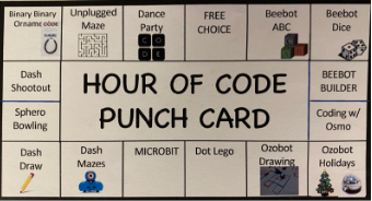 hour of code punch code